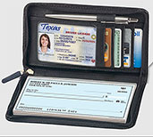 Black Zippered Leather Wallet